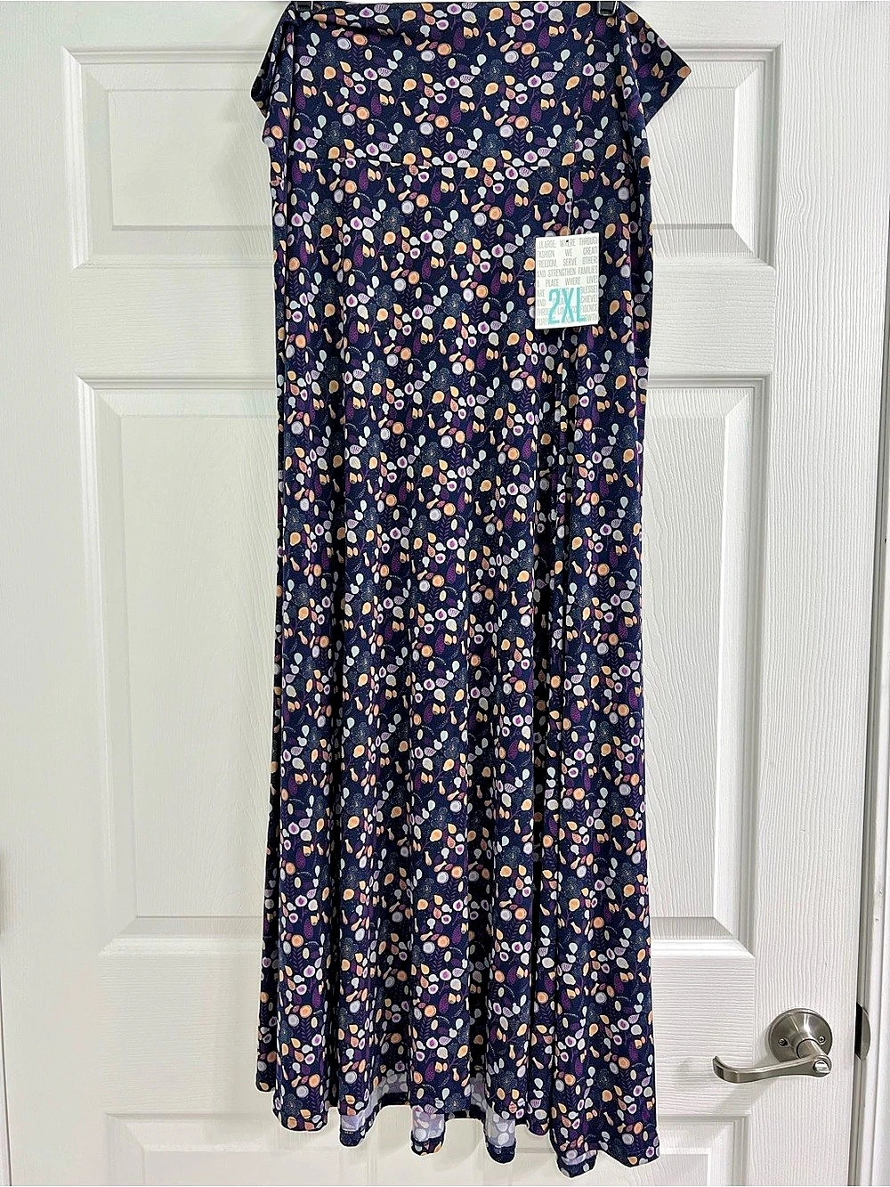 LuLaRoe Maxi Floral Skirt Blue & Multicolor 2XL
